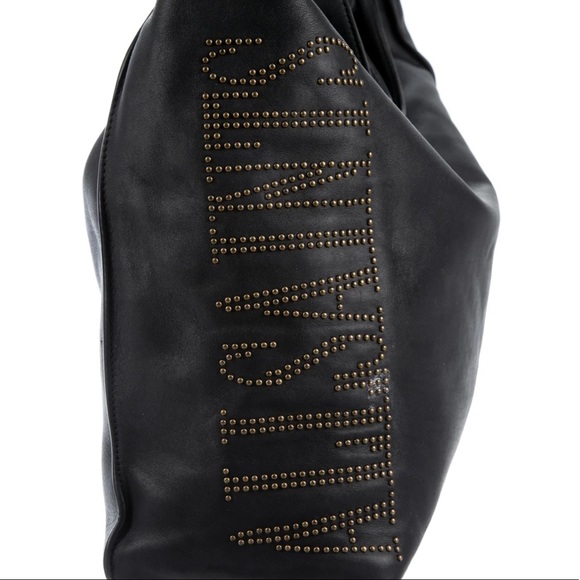 ALLSAINTS Black Leather Studded Logo Bag - Picture 5 of 6